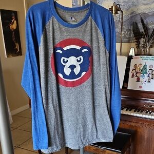 Chicago Cubs Classic Bear Logo Baseball Long Sleeved Tee - Genuine Merchandise